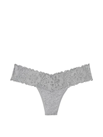 Victoria S Secret Esnek Pamuk Bel Kismi Dantelli Tanga Kulot ön görünüm