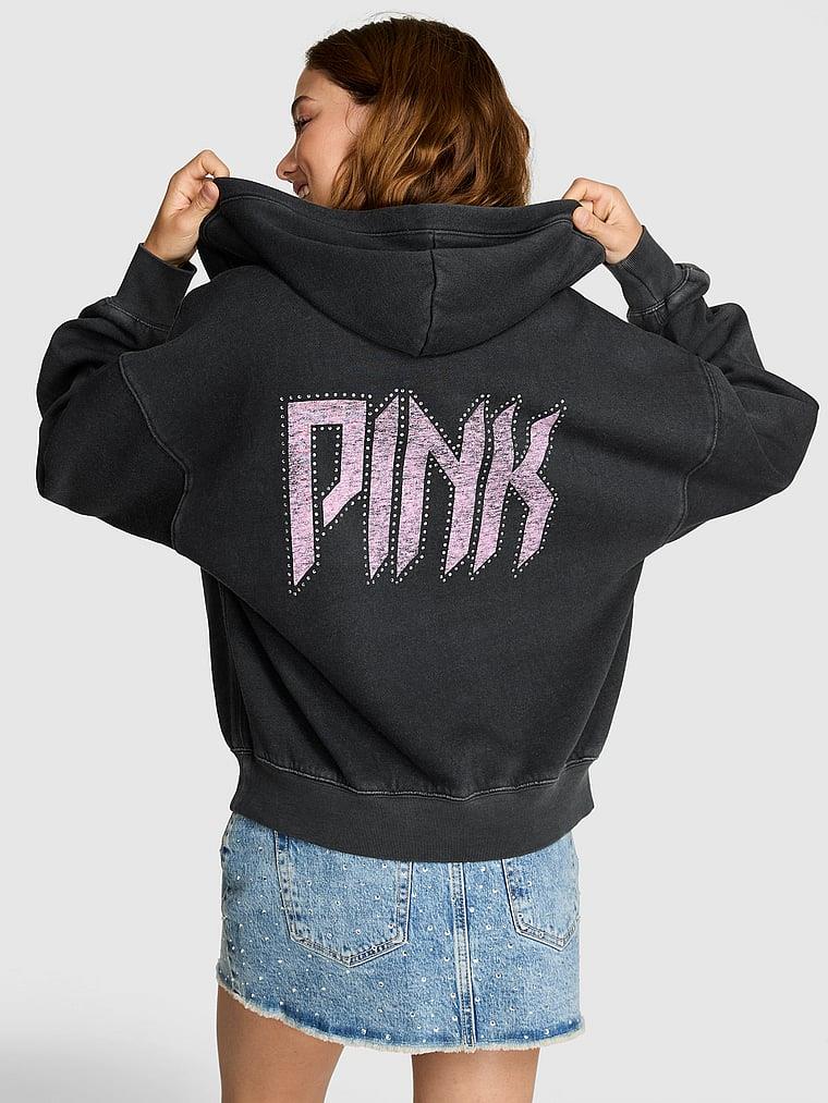 Pink Ivy Kampus Fermuarli Kapusonlu Ust arka görünüm