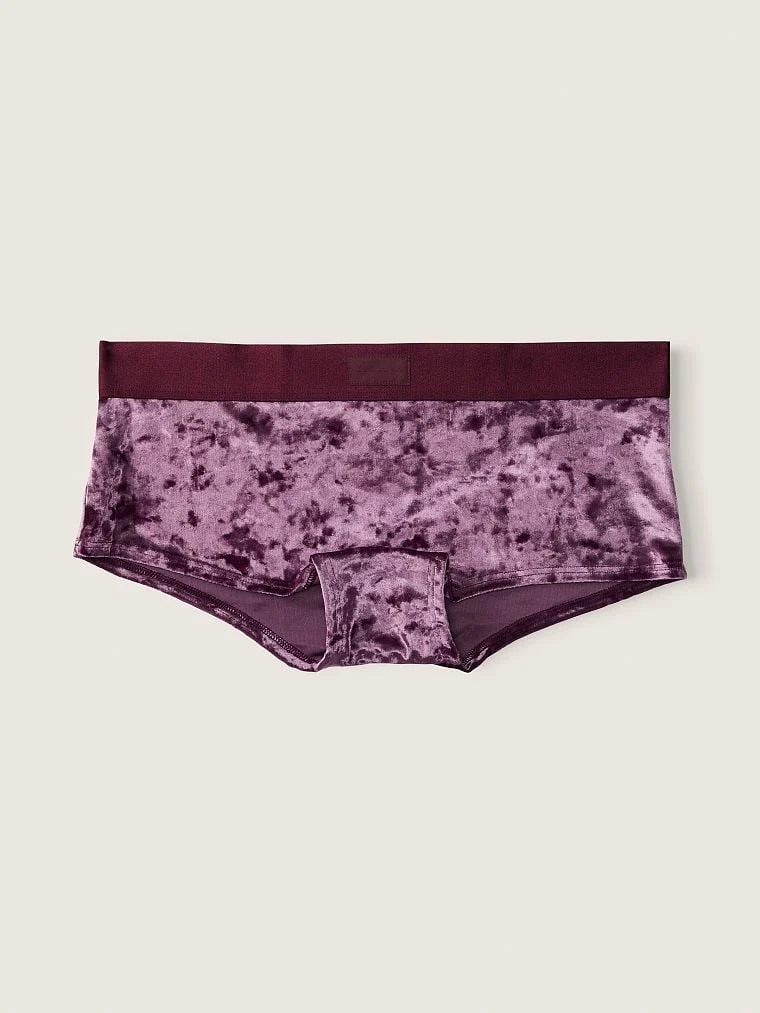 Pink Kadife Boyshort Kulot arka görünüm