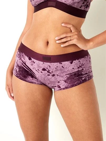 Pink Kadife Boyshort Kulot