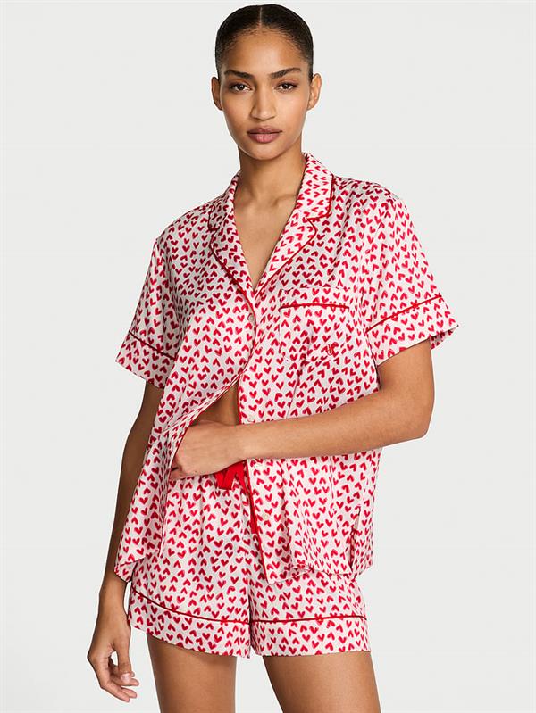 Saten Kısa Pijama Takimi ön görünüm