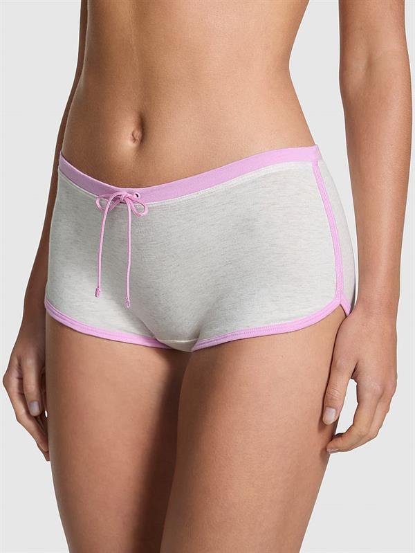 Pink Pamuklu Boyshort Kulot