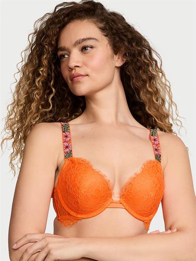 Dantelli Işıltılı Askili Push Up Sütyen