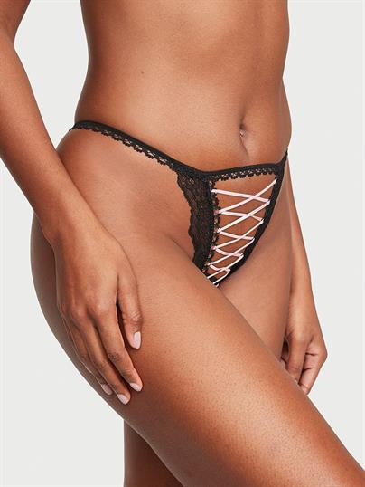 Bagcikli Crotchless String Bikini Kulot ön görünüm