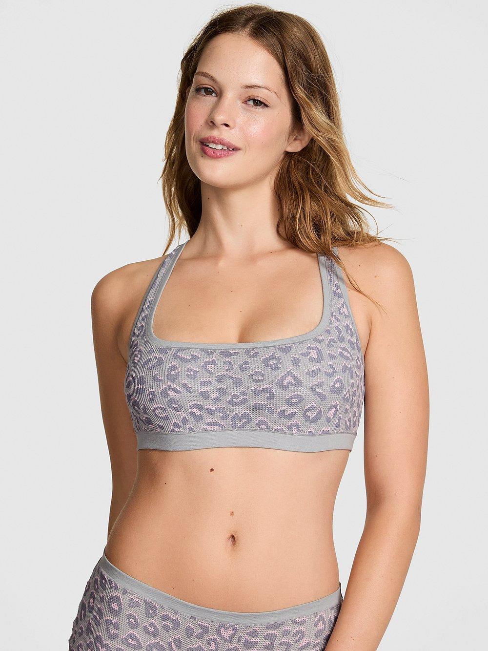 Pink Pamuklu Desteksiz Sirti Acik Bralet arka görünümü