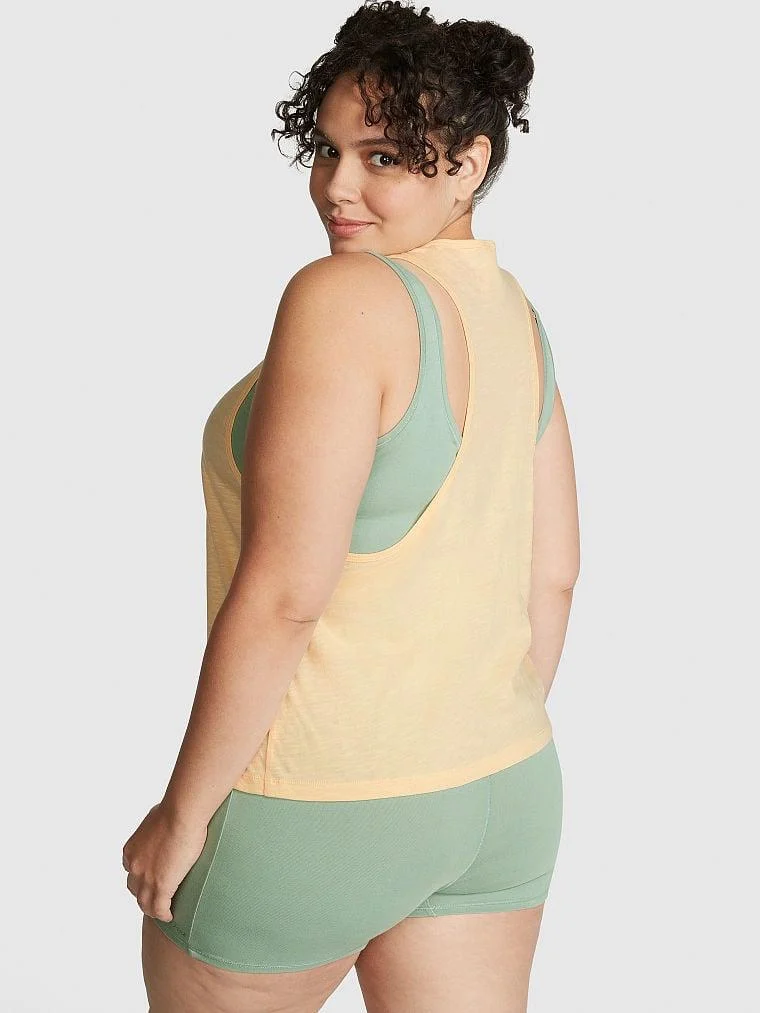 Pink Pamuklu Racerback Atlet arka görünüm