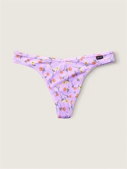 Pink Pamuk Tanga Kulot ön görünüm