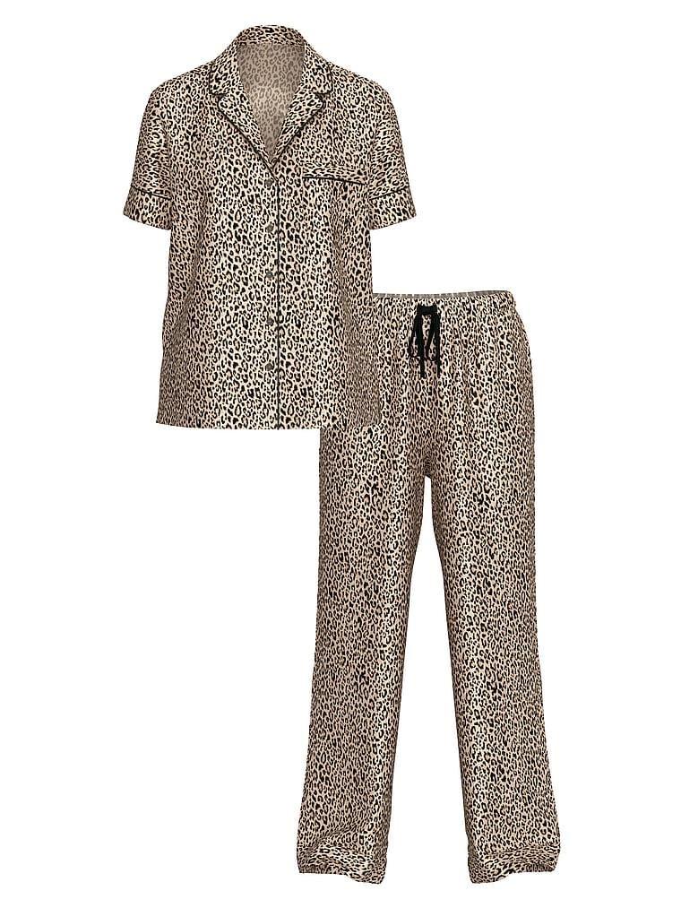 Saten Kısa Kollu Pijama Takimi arka görünüm