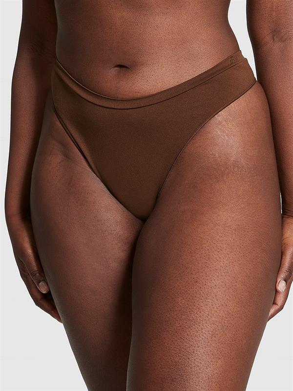 Pink Seamless Derin Bacak Kesim Tanga ön görünüm