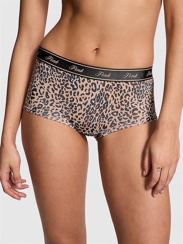 Pink Logolu Pamuklu Boyshort Kulot
