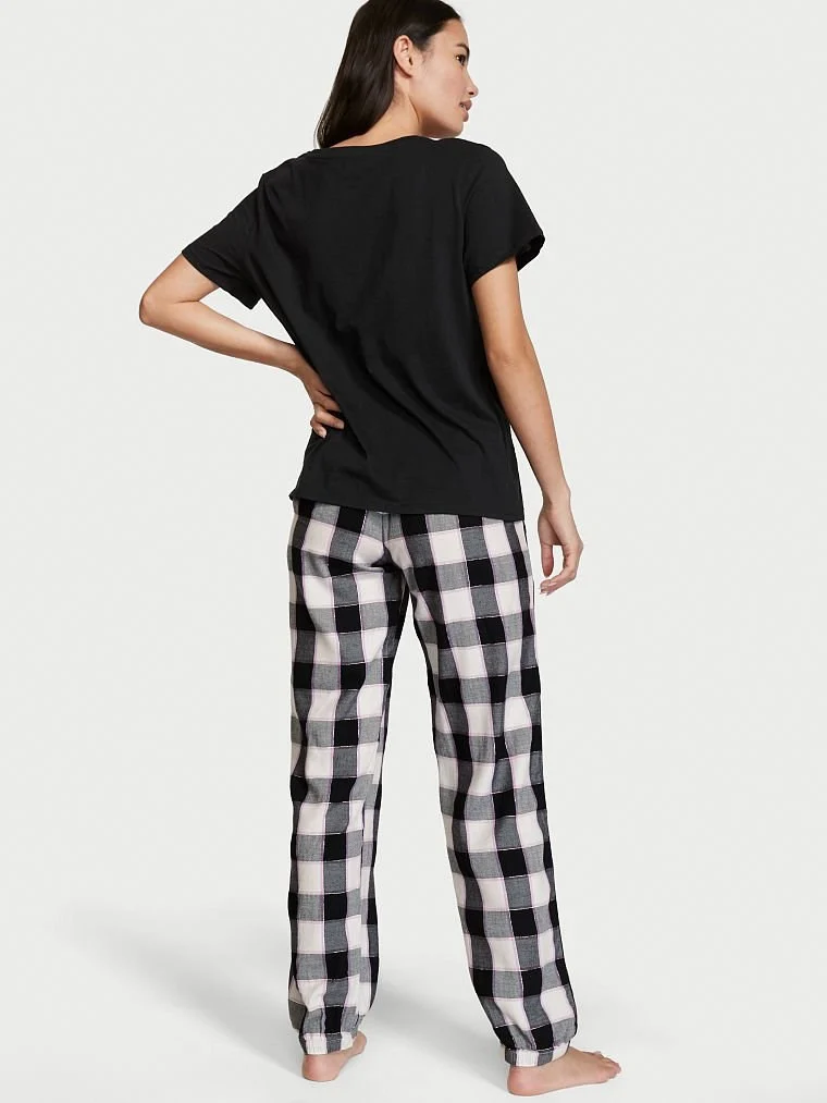 Flanel Jogger Tee Jama arka görünüm