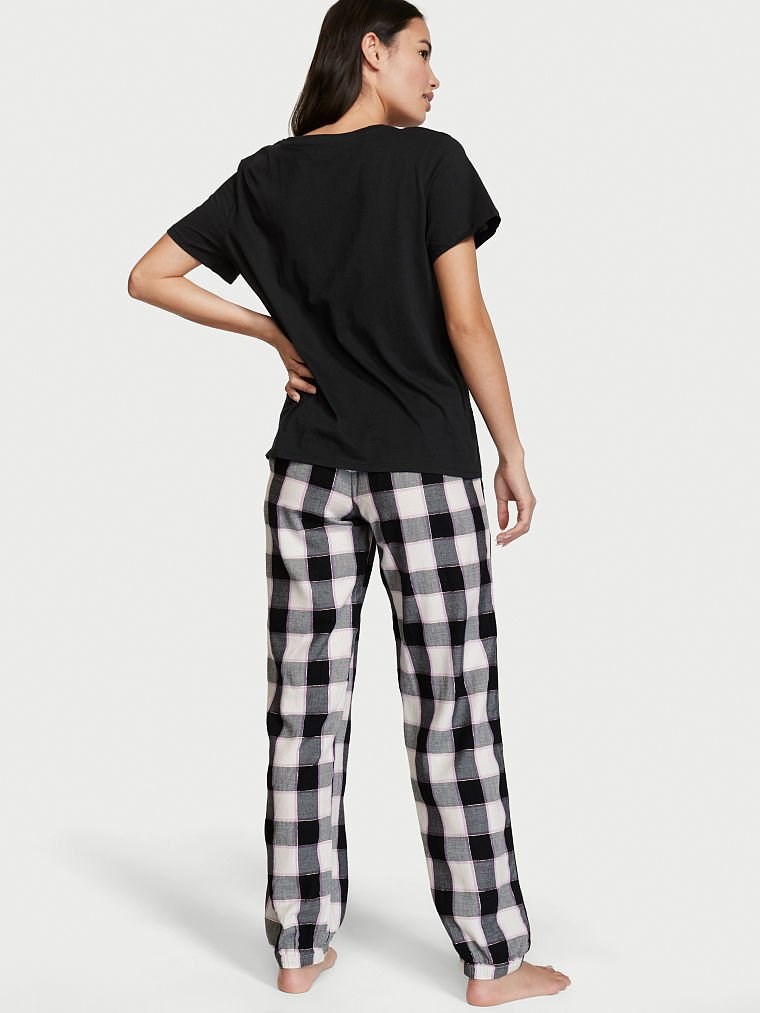 Flanel Jogger Tee Jama arka görünümü