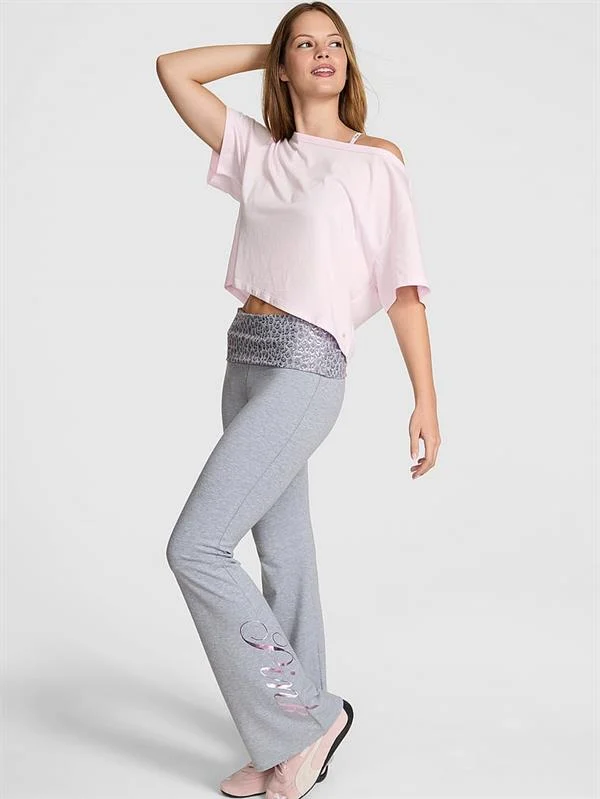 Pink All Day Beli Katlanabilen Ispanyol Paca Tayt ön görünüm