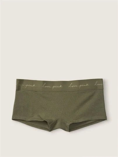 Pink Logo Boyshort Kulot ön görünüm