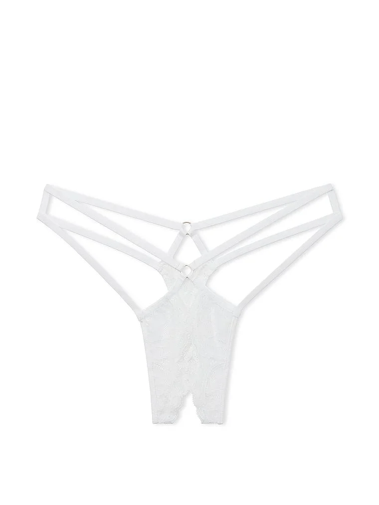 Crotchless Dantelli Strappy Tanga arka görünüm