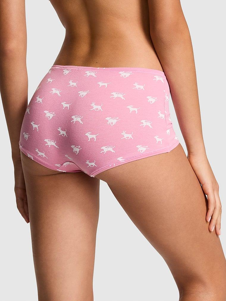 Pink Logolu Pamuklu Boyshort Kulot arka görünümü