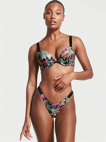 Işıltılı Askili 2 Beden Buyuk Gosteren Push Up Bikini Ustu