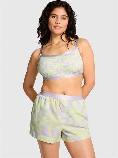 Pink Pamuklu Poplin Boxer