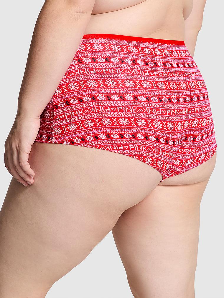 Pink Kadife Kenarli Pamuklu Boyshort Kulot arka görünümü