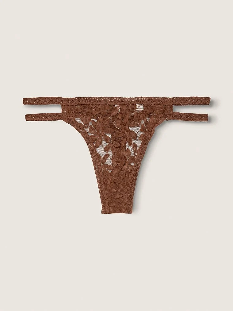 Victorias S Secret Pink Dantelli Askili Tanga arka görünüm