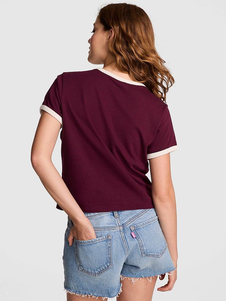 Pink Retro Pamuklu Tisort arka görünümü