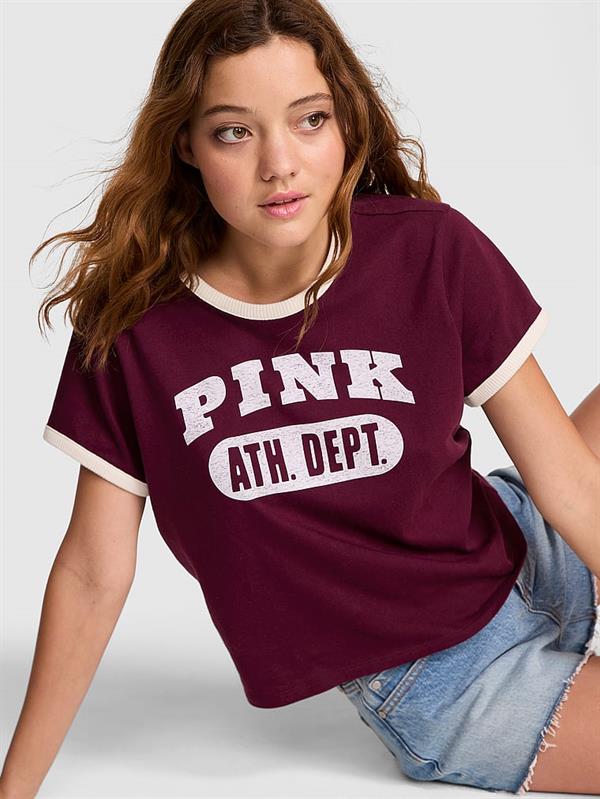 Pink Retro Pamuklu Tisort