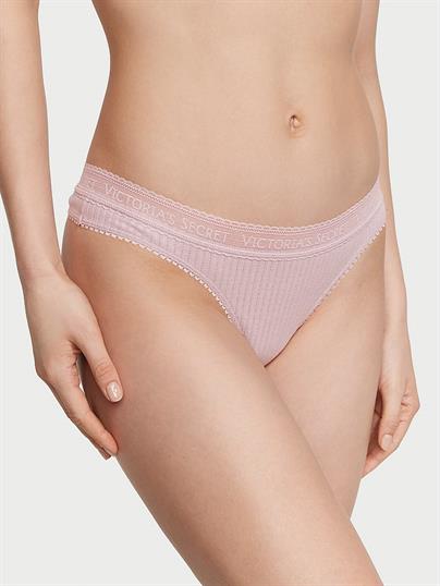 Beli Dantelli Pamuklu Tanga ön görünüm