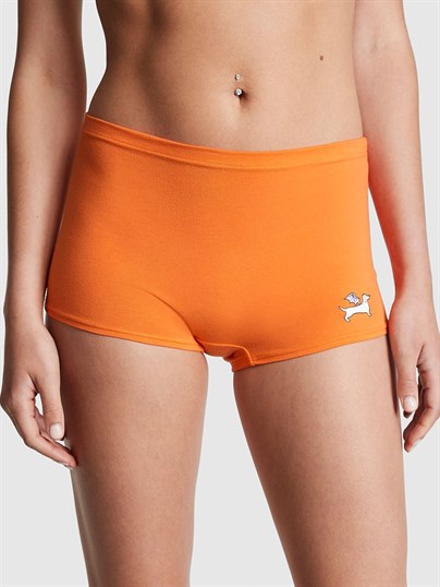 Pink Logolu Pamuklu Boyshort Kulot