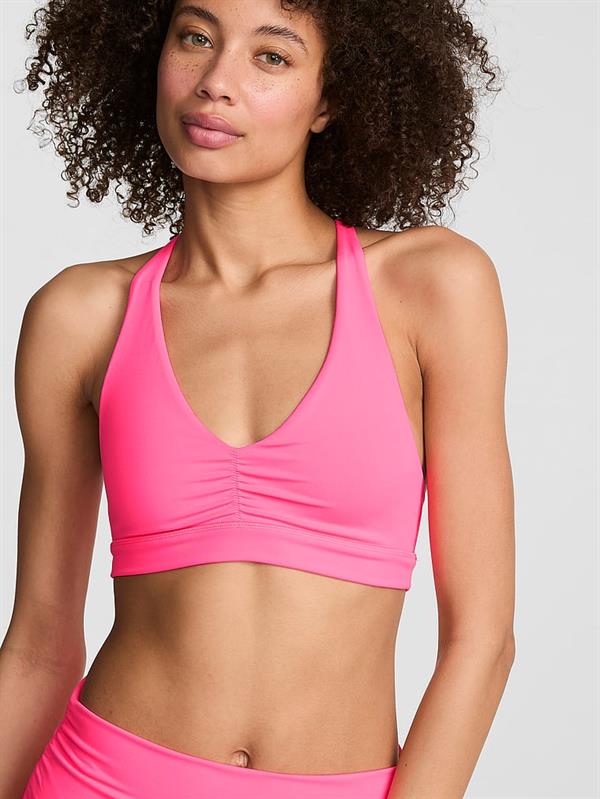 Pink Pink Relay Buzgu Detayli Dekolteli Sporcu Sütyeni
