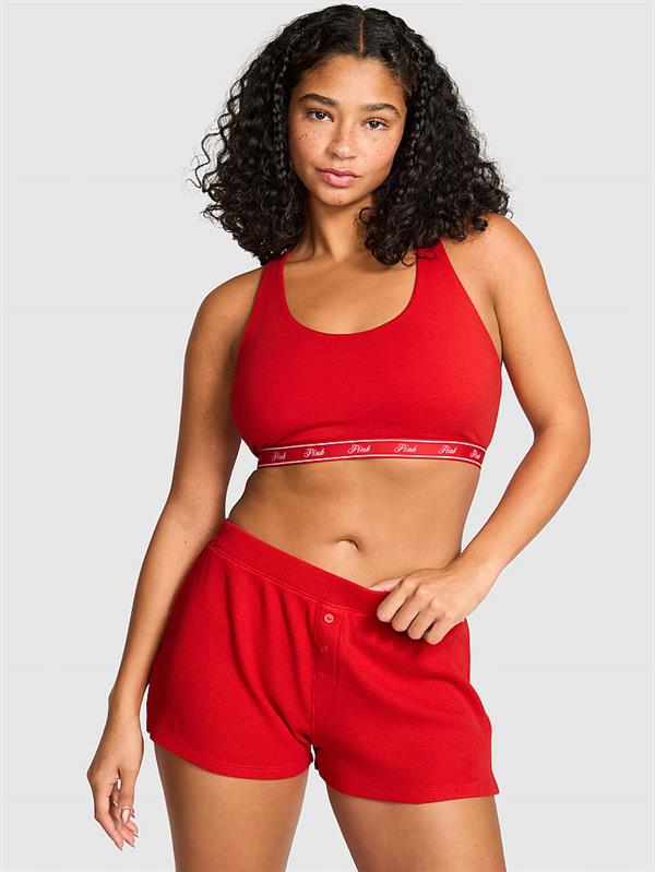 Pink Termal Pijama Sortu ön görünüm