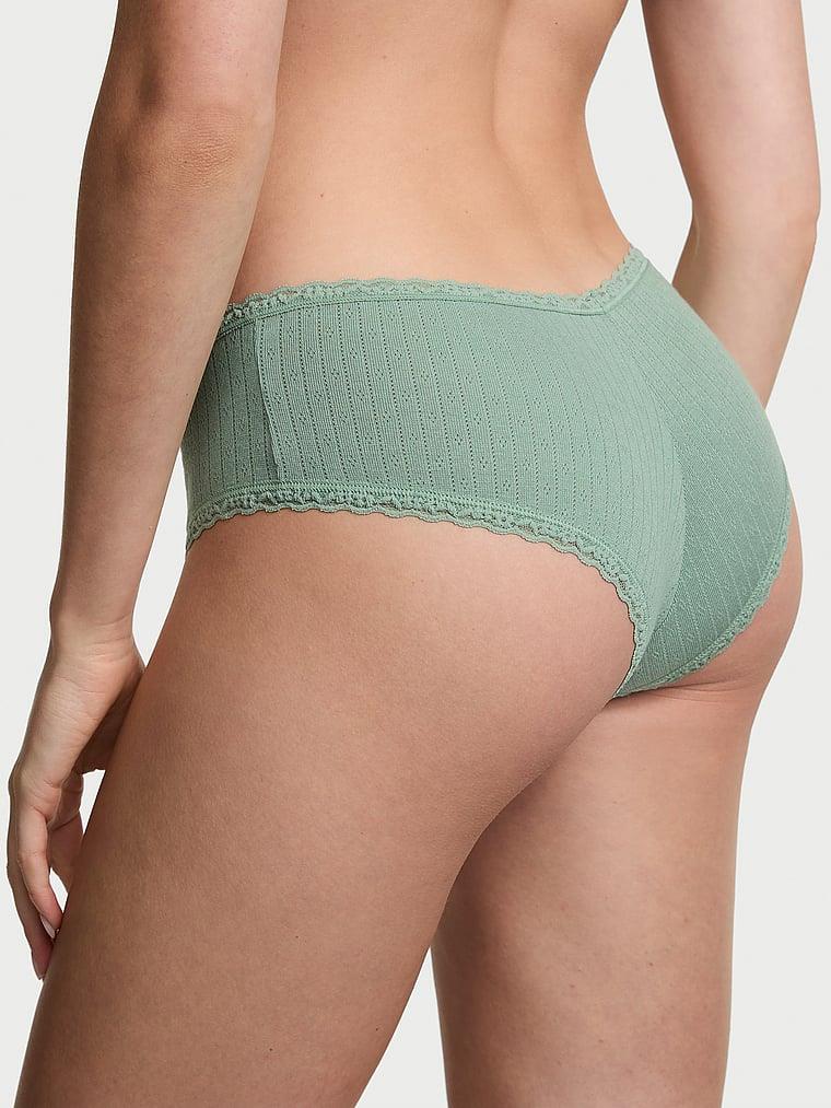 Pamuklu Pointelle Dantelli Cheeky Kulot arka görünümü