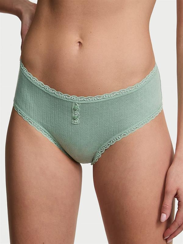 Pamuklu Pointelle Dantelli Cheeky Kulot