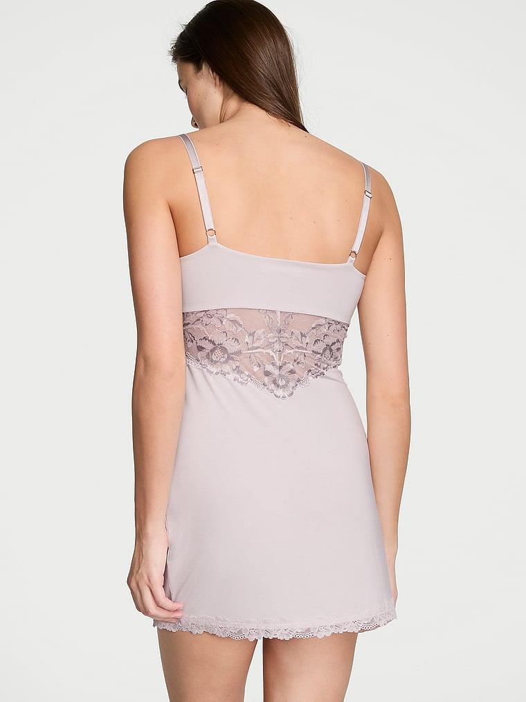 Modal Dantelli Sweetheart Slip Gecelik arka görünümü