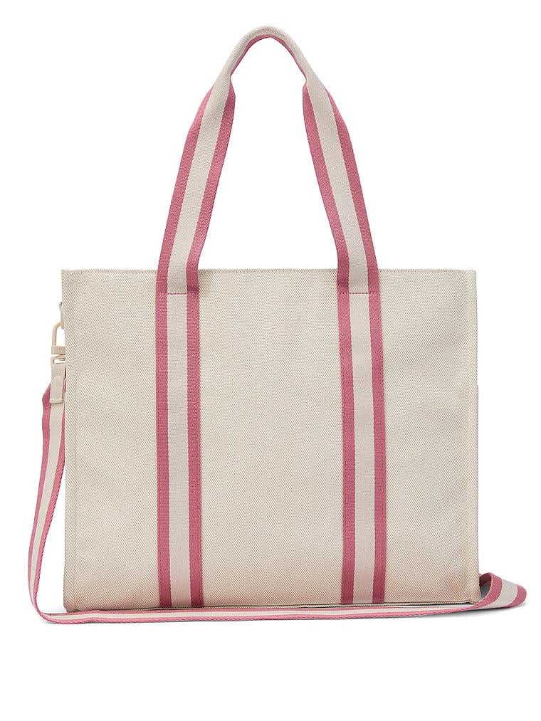 Pink Ivy Klasik Kanvas Tote Çanta arka görünümü