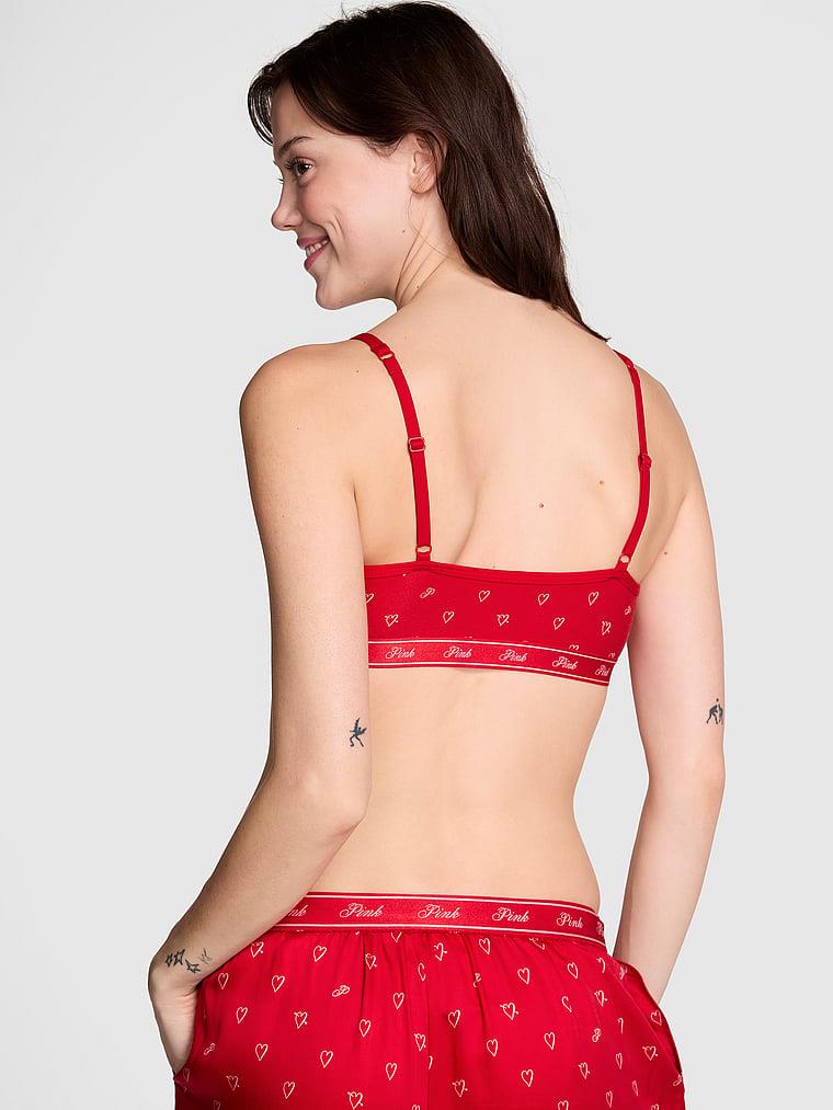 Pink Pamuklu Scoop Bralet arka görünüm