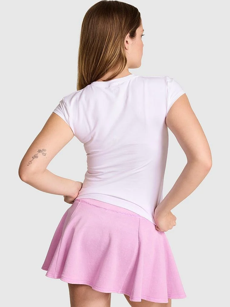 Pink Pamuklu Bebe Yaka Tisort arka görünüm