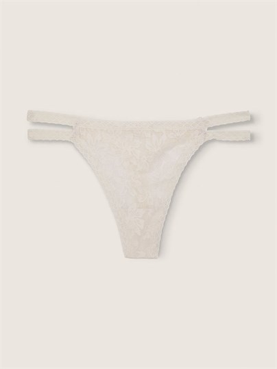 Pink Dantel Seritli Tanga Kulot