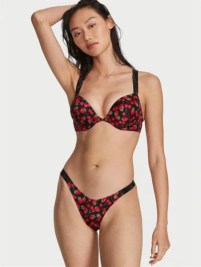 Işıltılı Askili 2 Beden Buyuk Gosteren Push Up Bikini Ustu