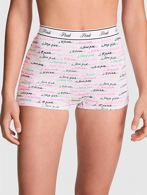 Pink Mikro Logolu Yüksek Bel Boyshort Kulot