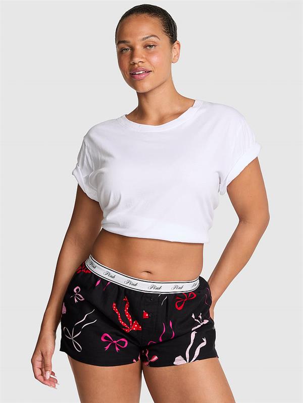 Pink Flannel Pijama Boxer