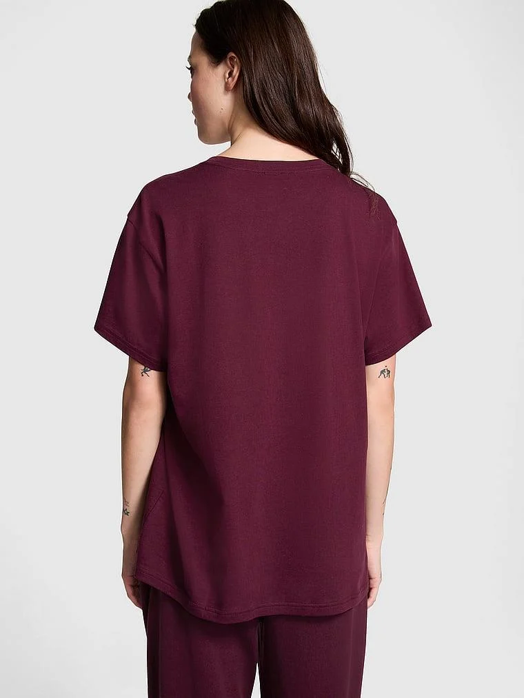 Pink Oversize Kısa Kollu Kamous Tisort arka görünüm