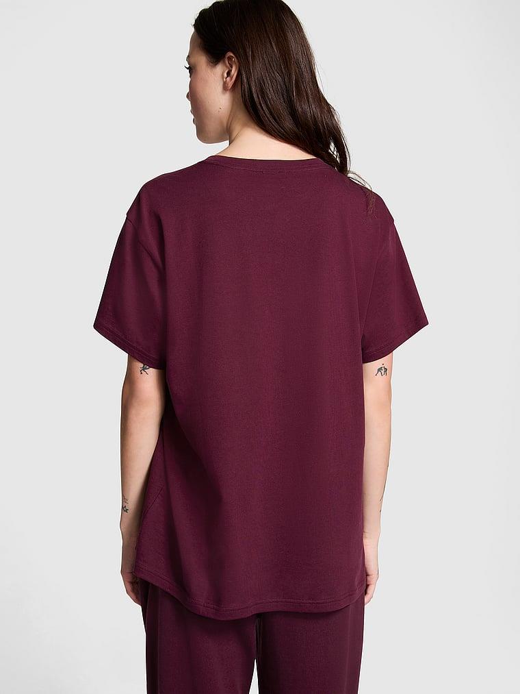 Pink Oversize Kısa Kollu Kamous Tisort arka görünümü