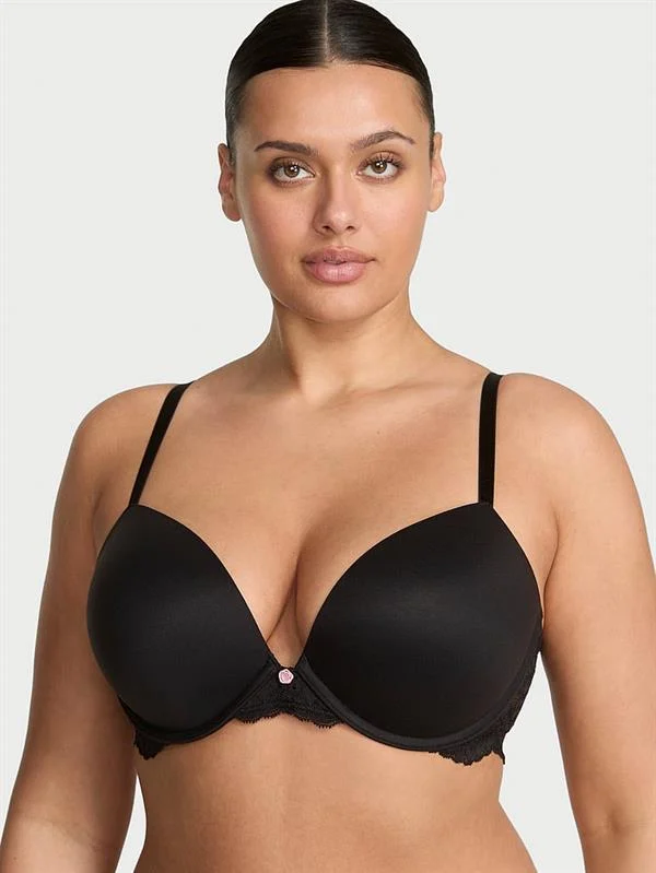 Puruzsuz Dantelli Push Up Sütyen ön görünüm