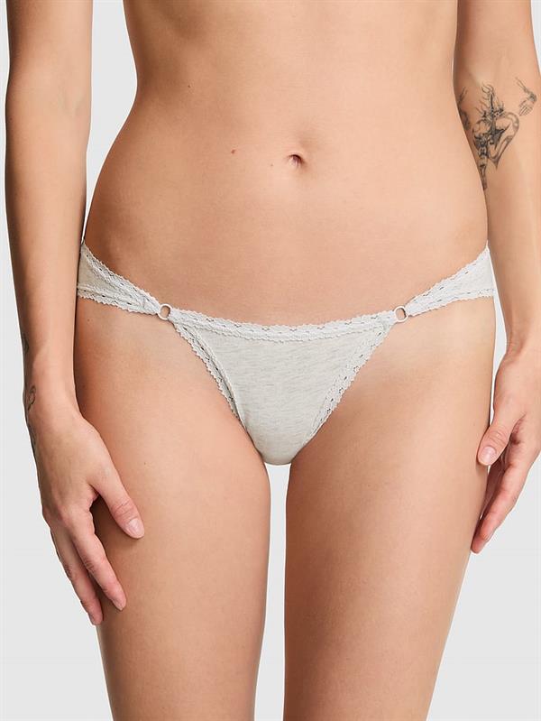 Pink Dantel Detayli Pamuklu Cheeky Kulot
