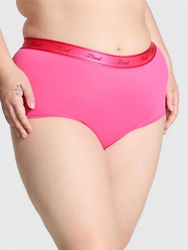 Pink Mikro Logolu Boyshort Kulot