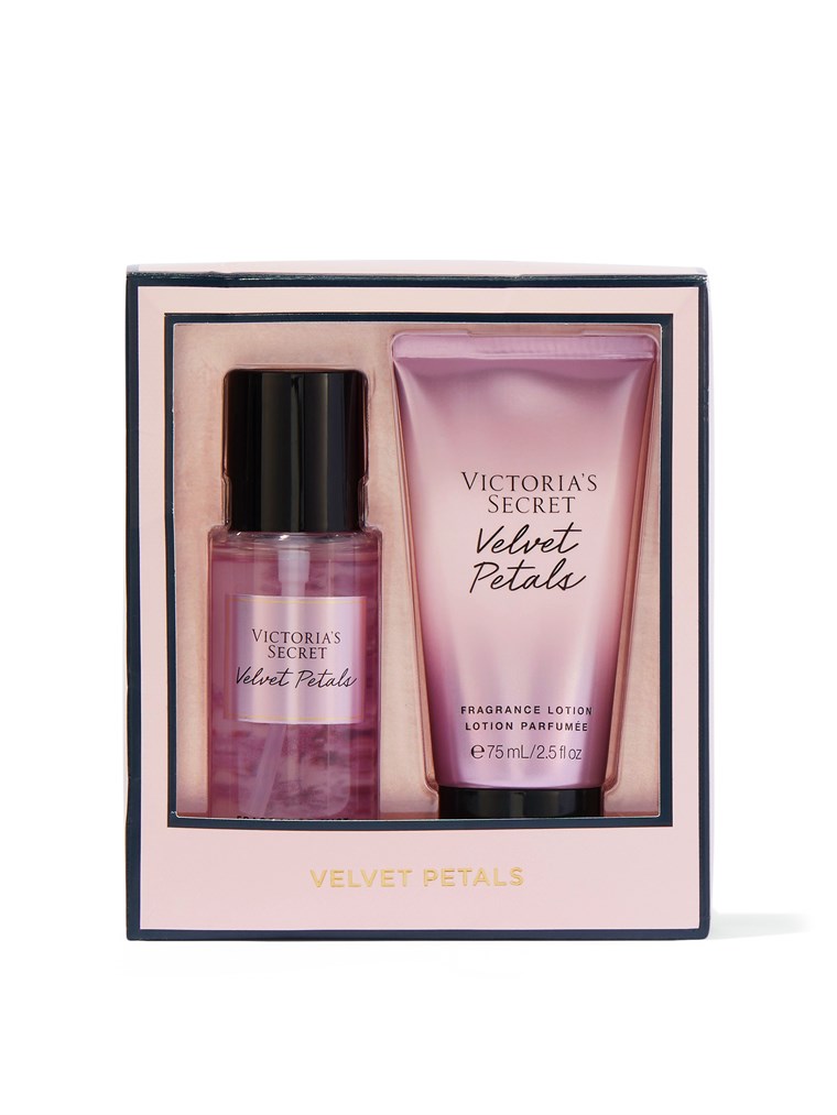 Velvet Petals Mini Vücut Spreyi Losyonu Seti arka görünümü