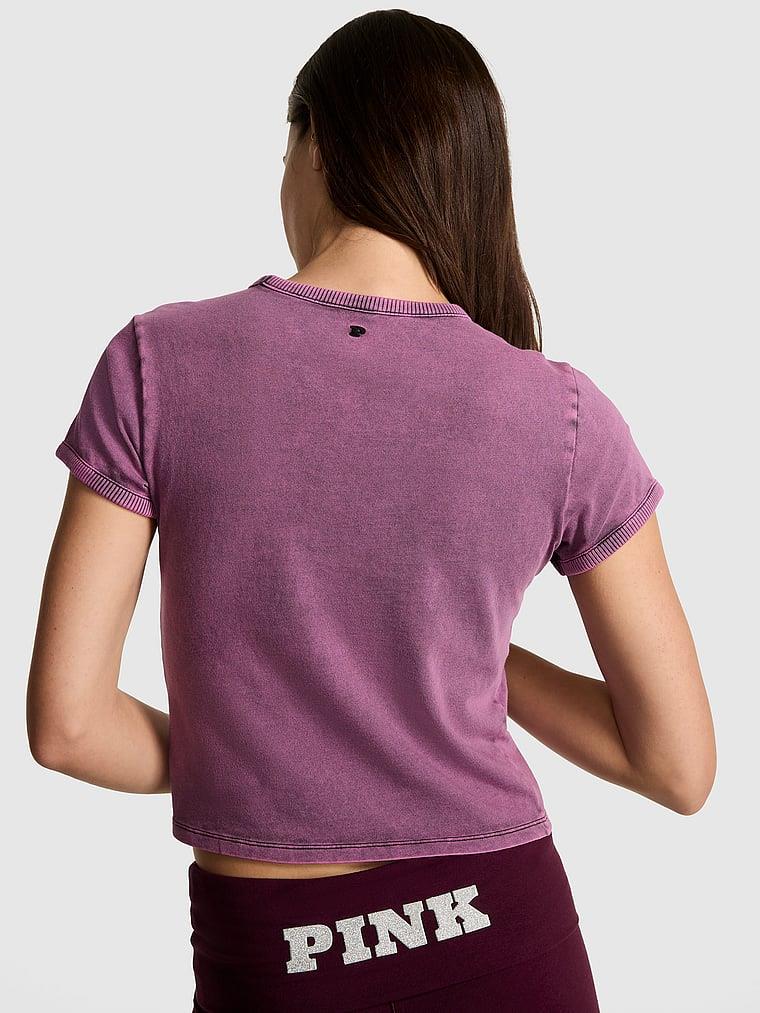 Pink Retro Pamuklu Tisort arka görünüm