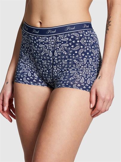 Pink Mikro Logolu Yüksek Bel Boyshort Kulot