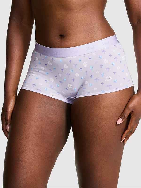 Pink Logolu Pamuklu Boyshort Kulot