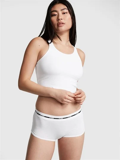 Victorias S Secret Pink Logolu Boyshort Kulot ön görünüm
